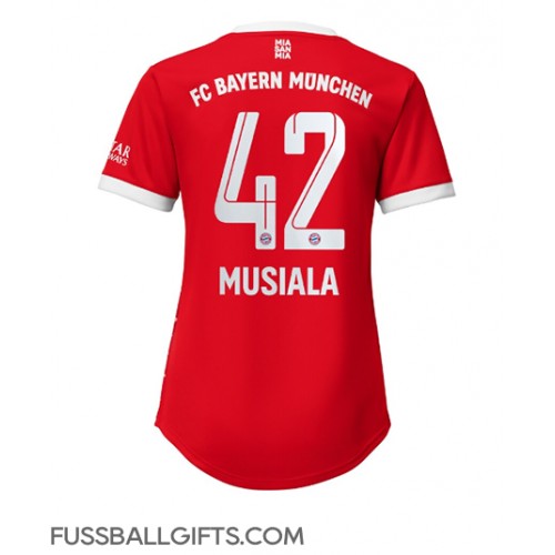 Bayern Munich Jamal Musiala #42 Fußballbekleidung Heimtrikot Damen 2022-23 Kurzarm